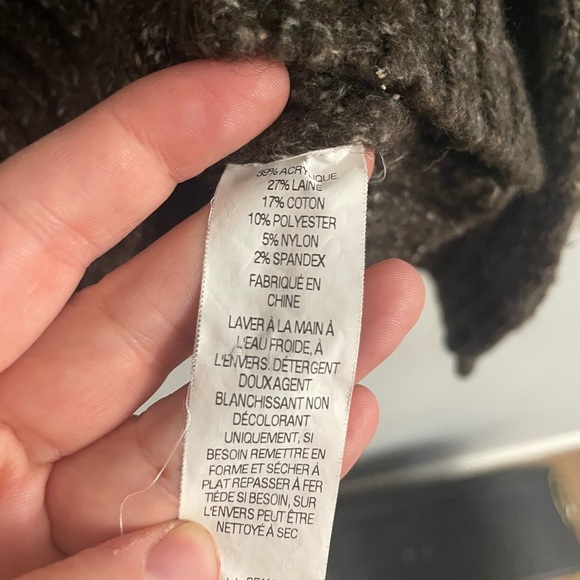 Vintage LL Bean Brown Wool Blend Cable Knit Cardigan Sweater Women’s Size M - Picture 8 of 10